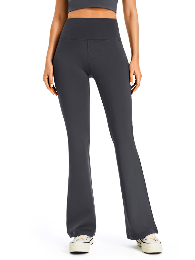 AFITNE Yoga Pants for Women Bootcut Pants with Pockets High Waisted Workout Bootleg Yoga Pants Tall Long Athletic Gym Pants Grey - L - Image 1